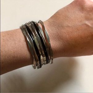 💕 Forever 21 Silver Bangle Bracelet set